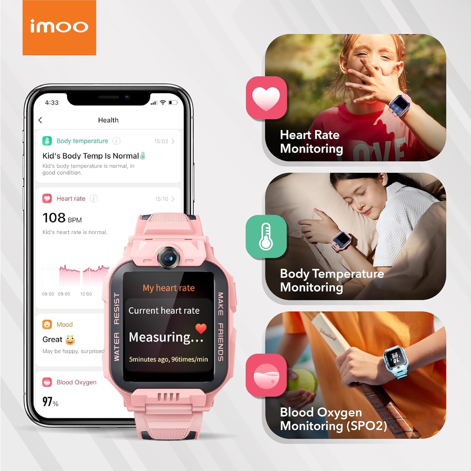 Detalle de imoo Z7 Watch Phone: Kid-Friendly GPS Smartwatch with 2-Way Video and IPX8 Swimming