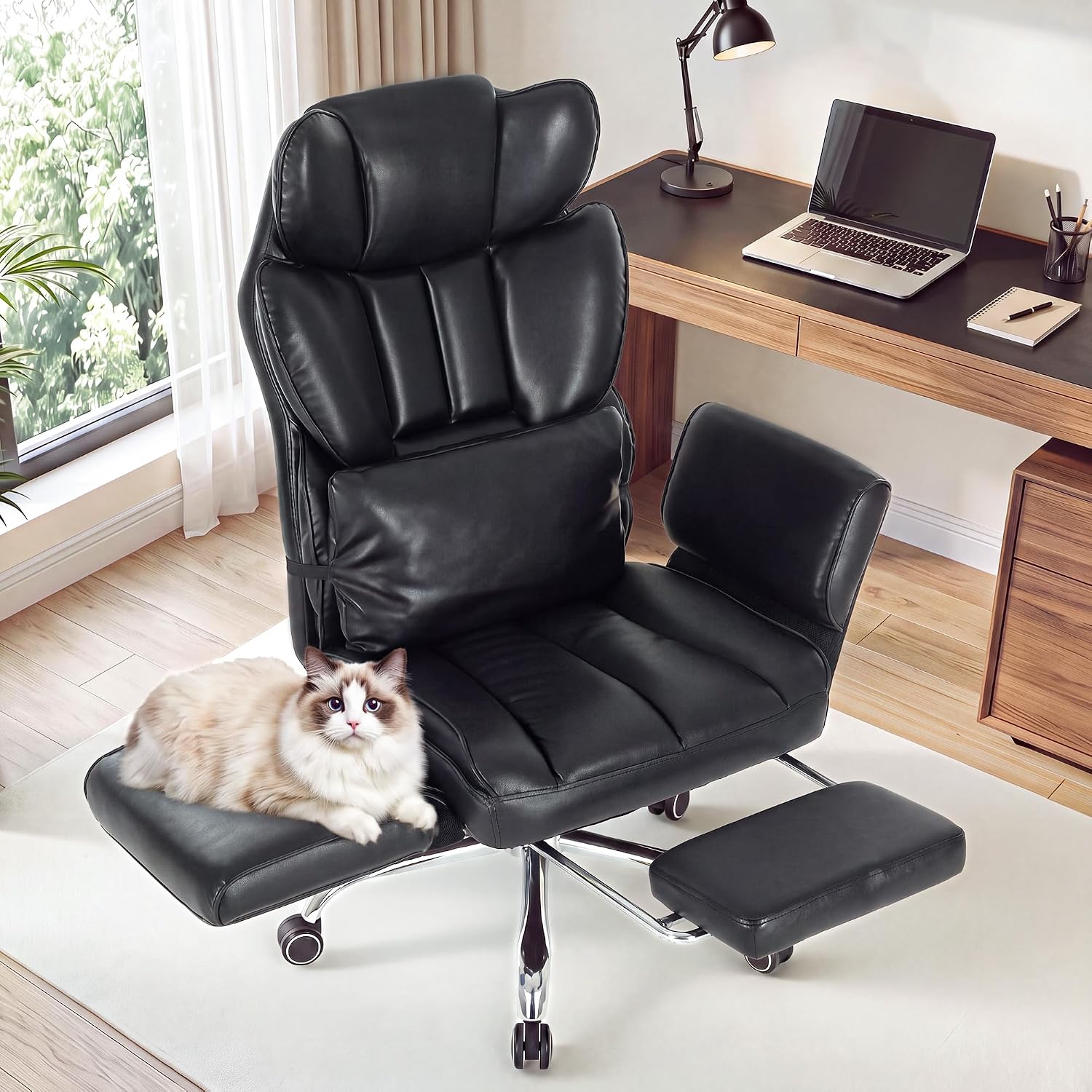 Detalle de MALOL OCS32 Big and Tall Office Chair with Footrest, Flip Arms and Recline