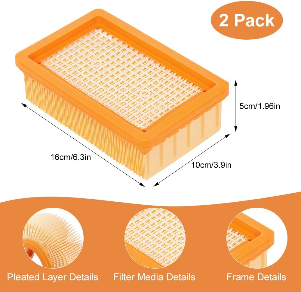 Detalle de Vicloon Flat-Pleated Replacement Filters for Kärcher MV4, MV5, MV6, WD4, WD5 and WD6