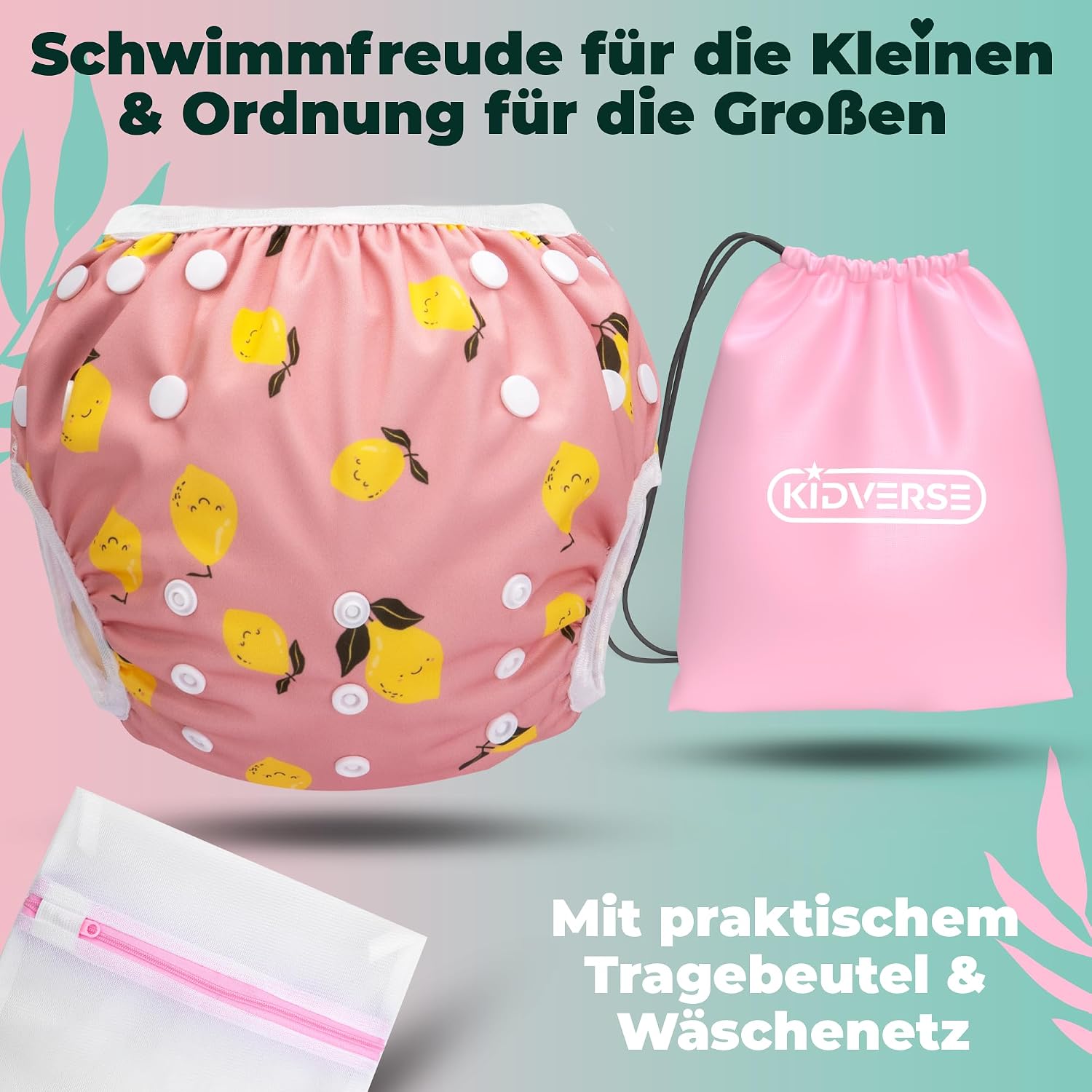 Thumbnail 1 de KIDVERSE Schwimmwindel Baby Badehose 0–3 Jahre – wiederverwendbar, hautfreundlich & größenverstellbar (mit Tragetasche & Wäschenetz)