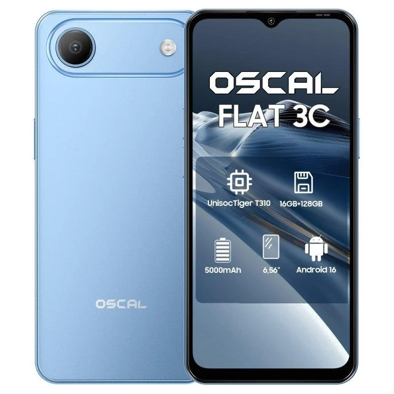 Detalle de OSCAL Flat 3C 4G 4GB 128GB 6.56" Azul