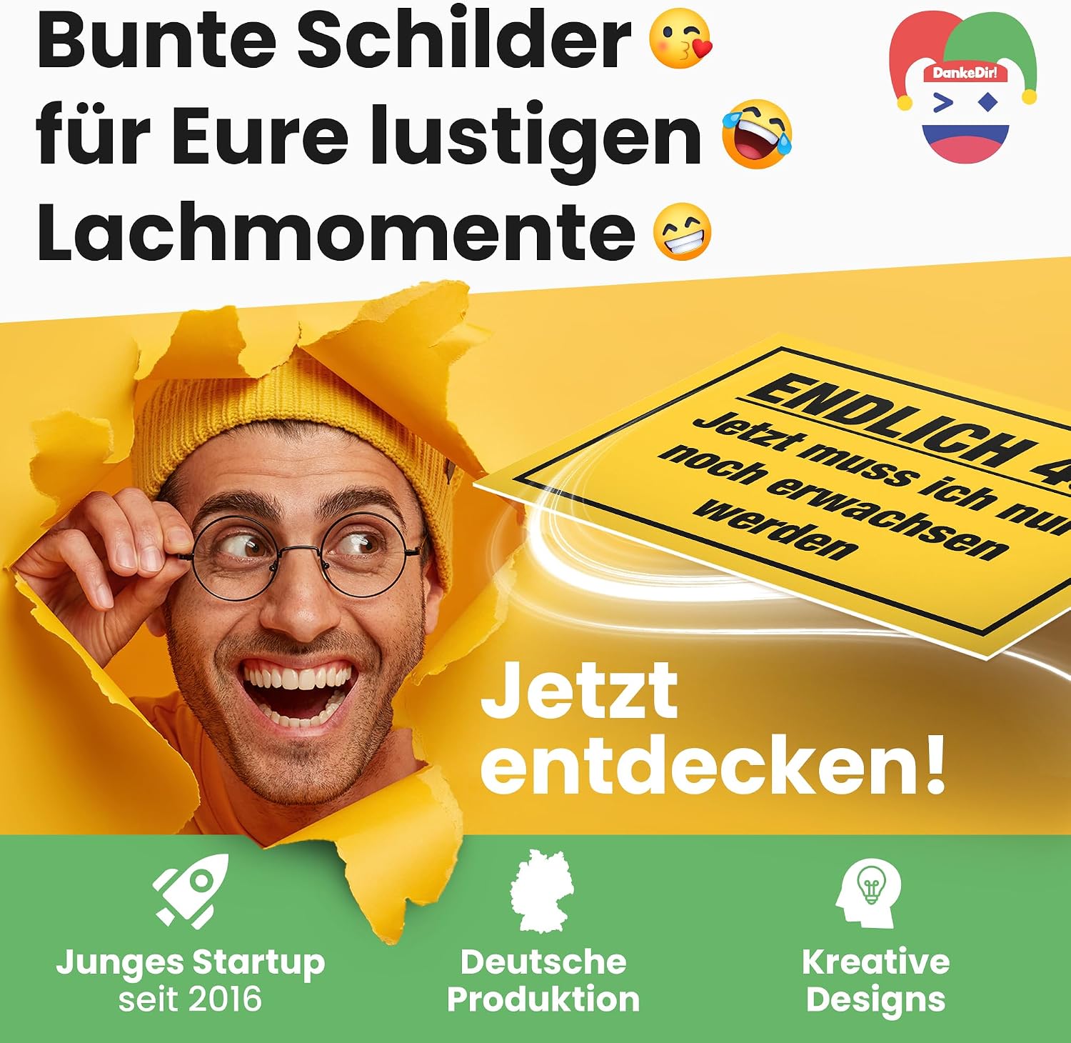 Thumbnail 6 de DankeDir! Endlich Fünfundvierzig Schild 30 x 20 cm