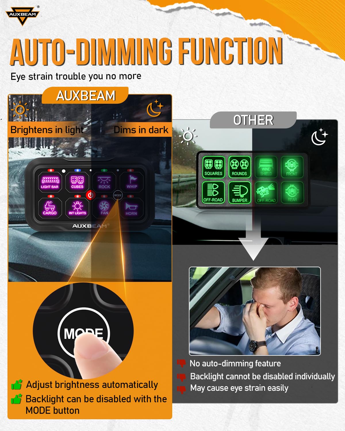 Thumbnail 2 de Auxbeam 8-Gang Switch Panel RC800