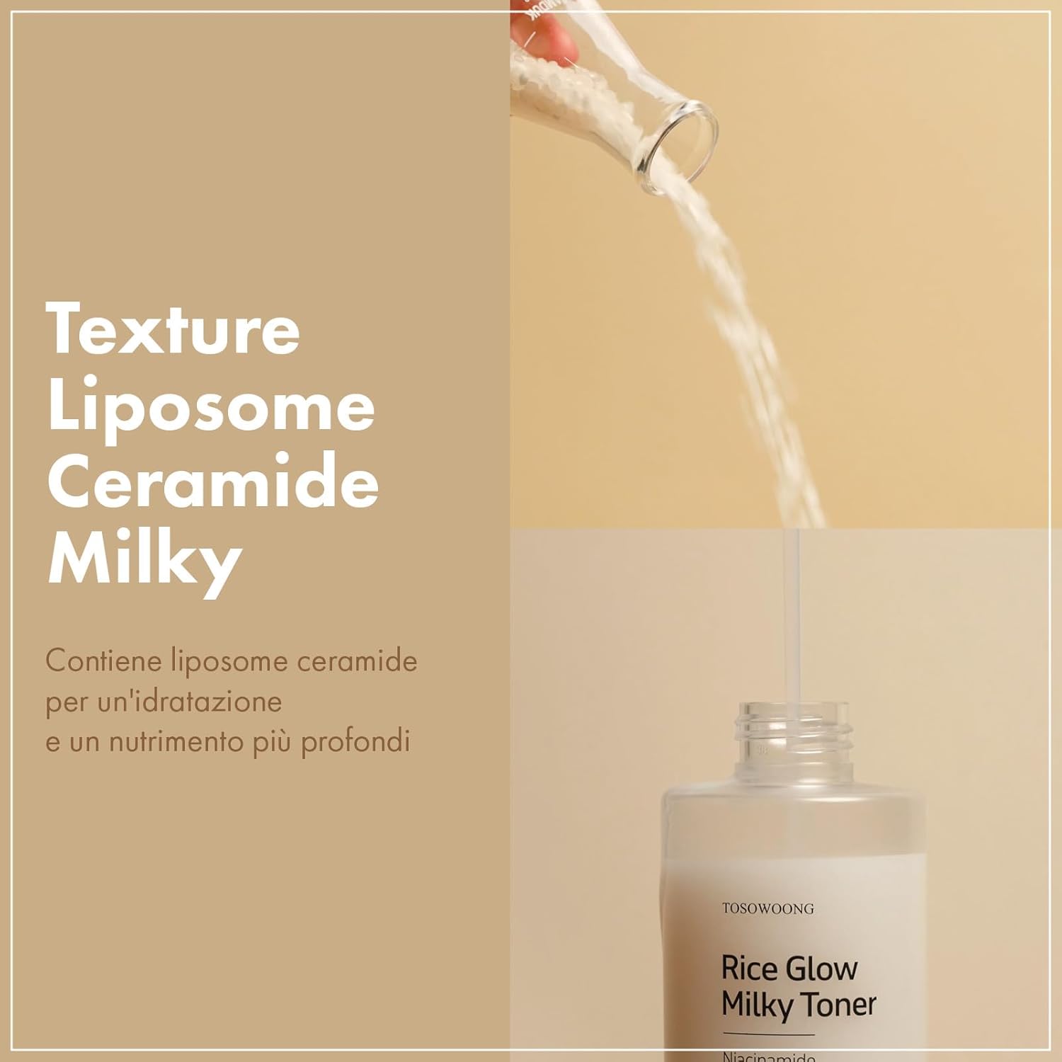Thumbnail 3 de TOSOWOONG Tonico lattiginoso illuminante al riso con niacinamide, ceramidi e pantenolo (250 ml)