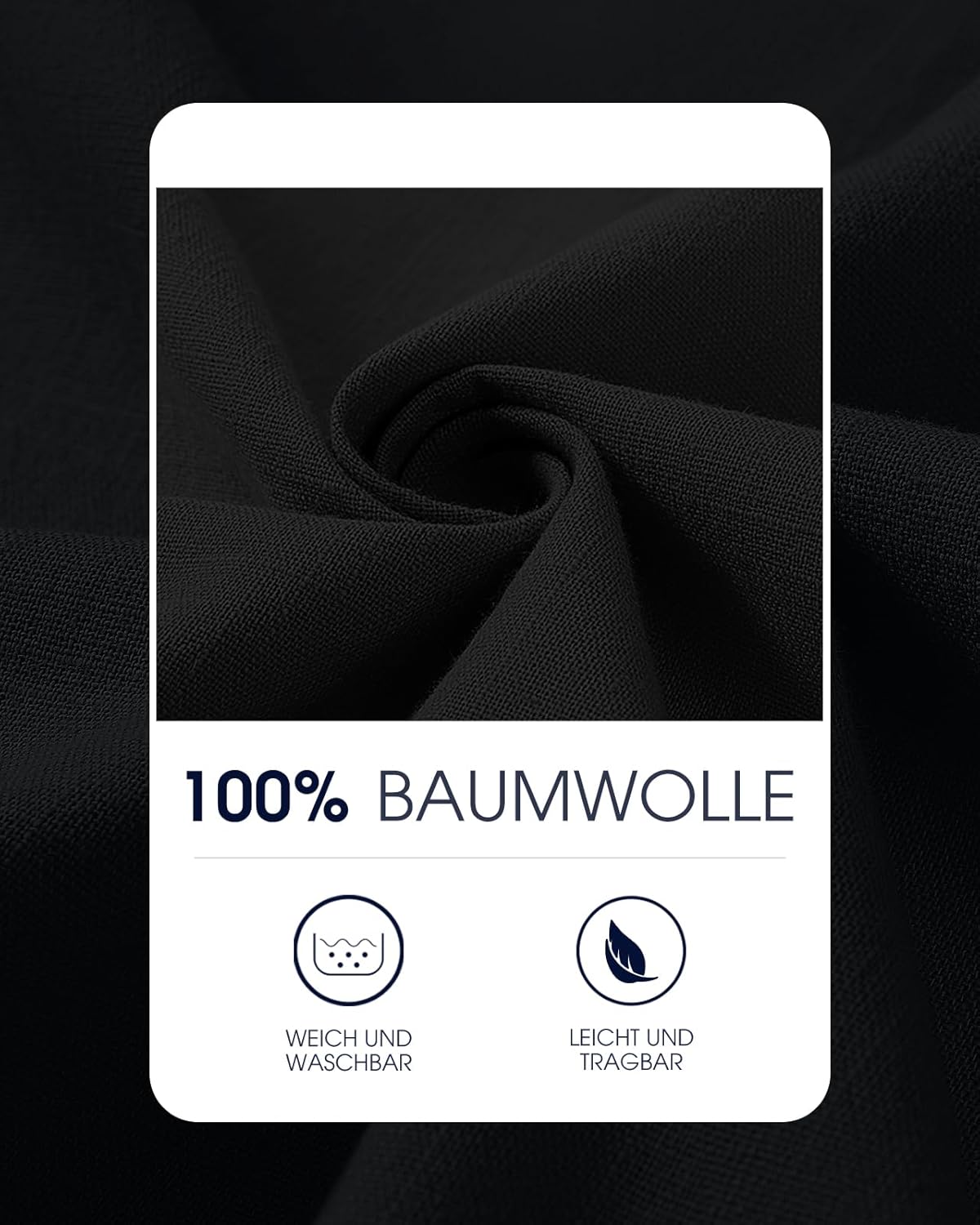 Detalle 2 de HMIYA Herren Kurzarm Hemd aus 100% Baumwolle – Button Down, Sommer, Regular Fit
