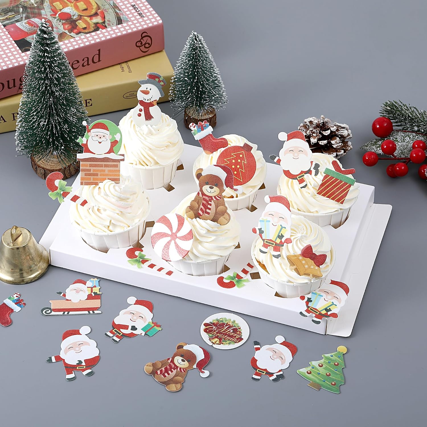 Detalle de YOcity Edible Christmas Cake Decorations, Wafer Paper