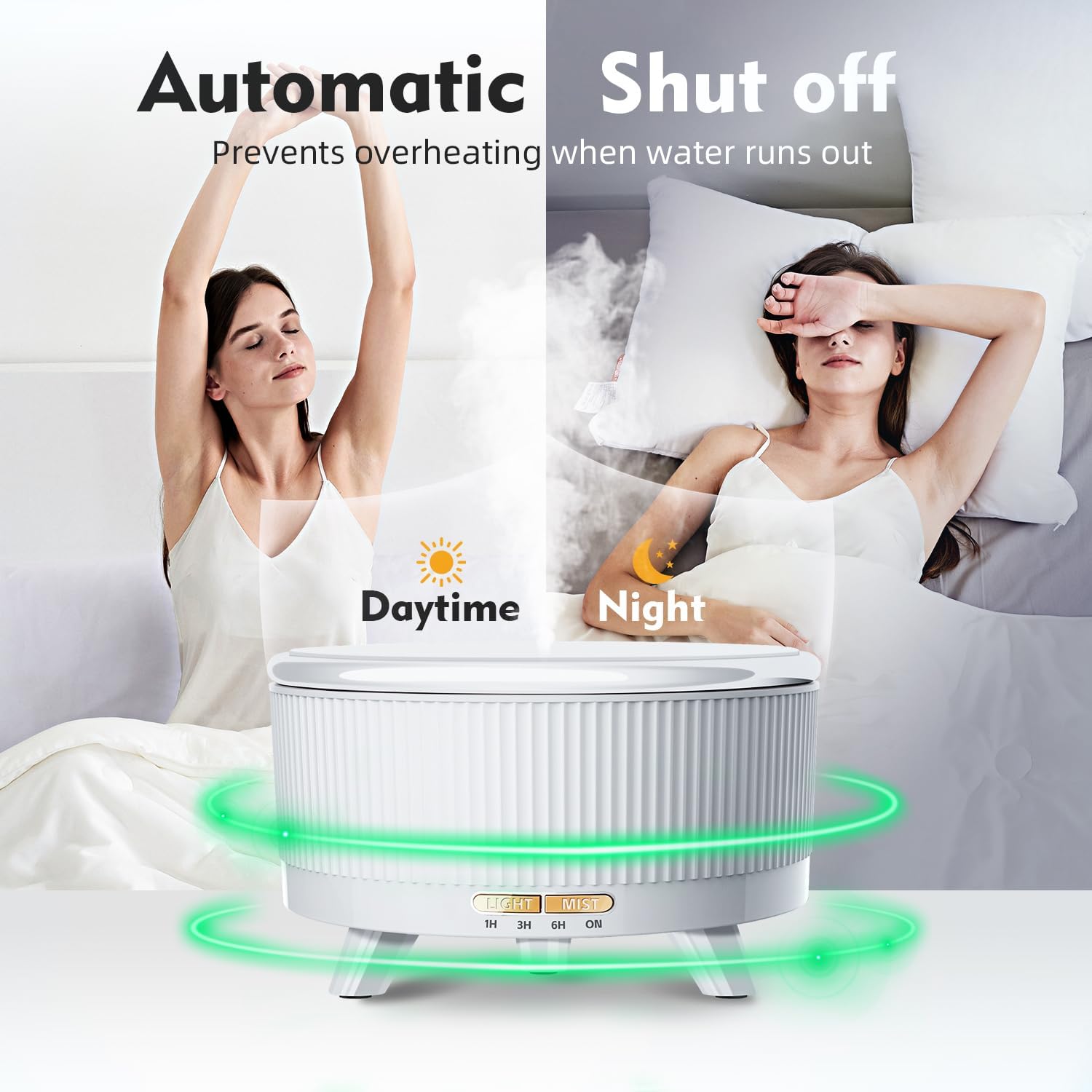 Thumbnail 1 de YOUENKITY 500ML Ultrasonic Diffuser: 20-Hour Aromatherapy Humidifier with Remote, 7-Color Lights