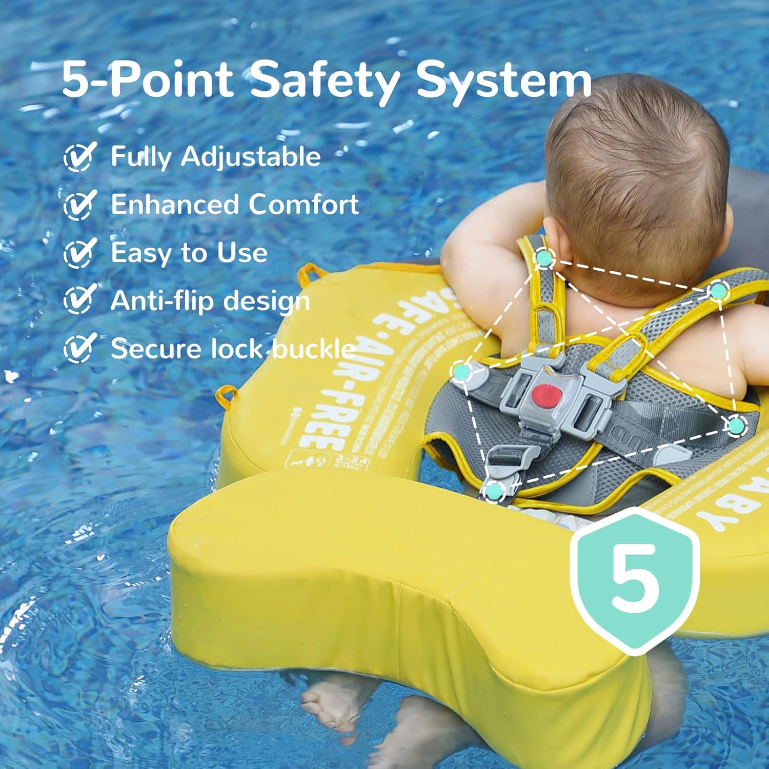 Detalle de HECCEI Bouée bébé non gonflable Premium pour l’apprentissage de la natation (3 à 24 mois)