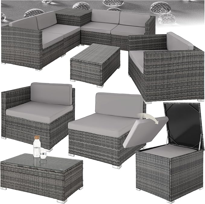 TecTake® Conjunto de Jardín Ratán Exterior ☀