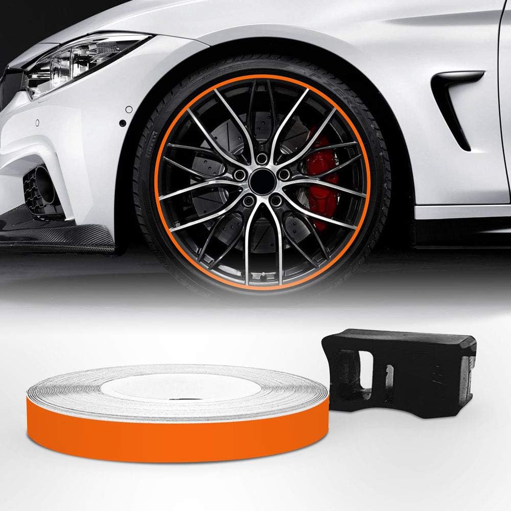 Thumbnail 6 de 4R Quattroerre.it 10304 Strisce Adesive Rifrangenti per Cerchi Auto, Arancione 5 mm x 6 mt