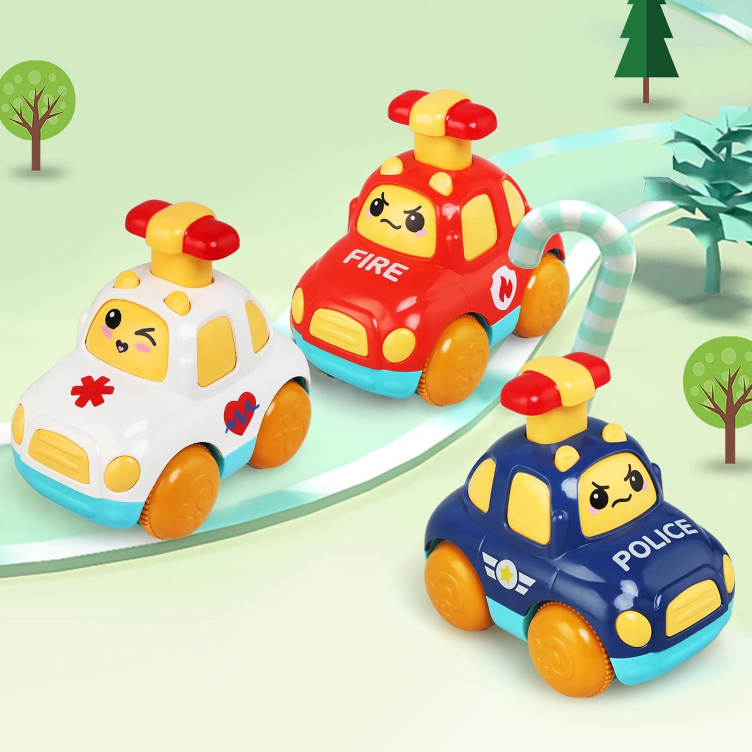 Thumbnail 1 de LEADSTAR Baby Toy Cars: Wind-Up Cartoon Vehicles for 1–3 Year Olds