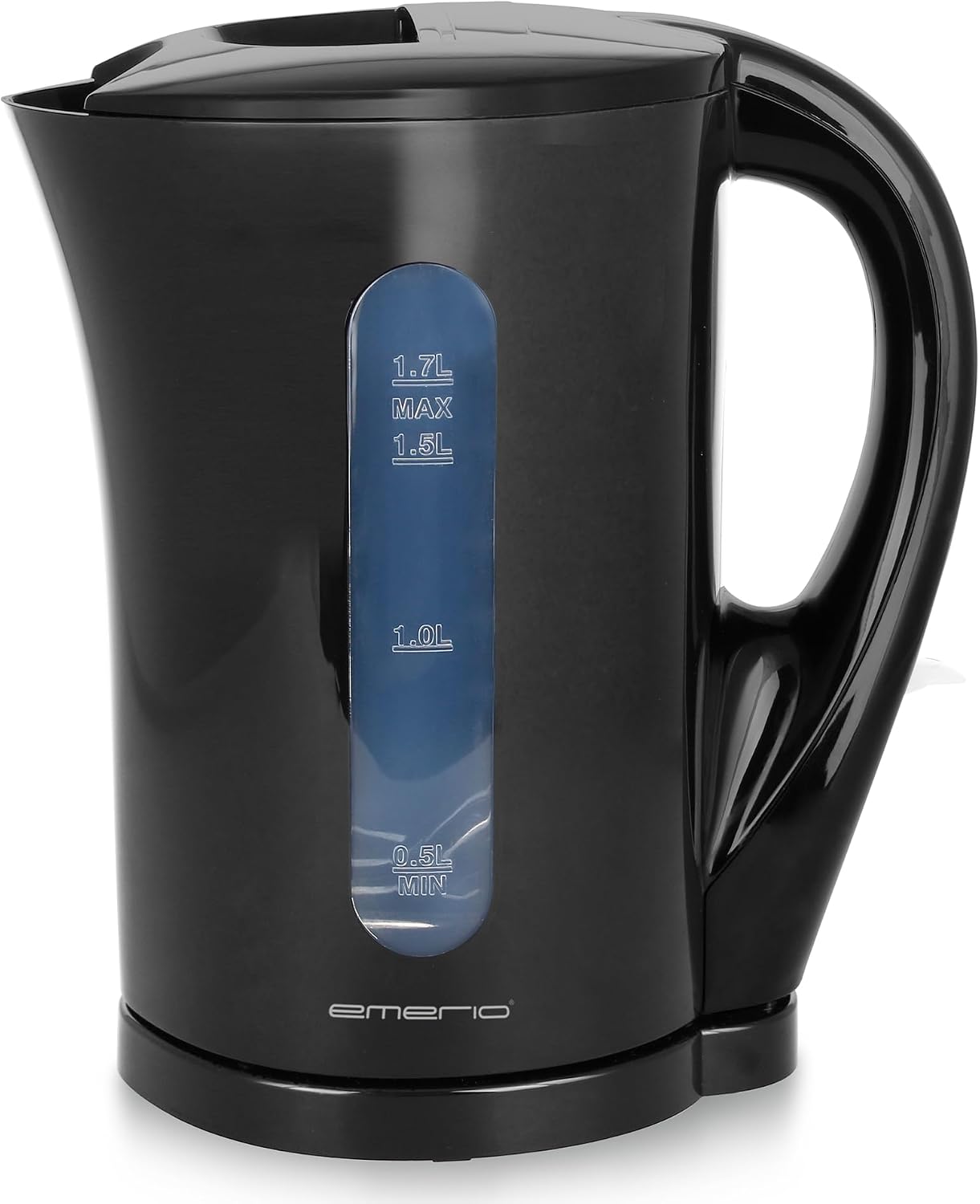 Detalle de EMERIO Glas Wasserkocher 1,7 l – 2200 W, blaue LED-Innenbeleuchtung, 360°-Basis, Auto Off – Preis-Leistung ausgezeichnet
