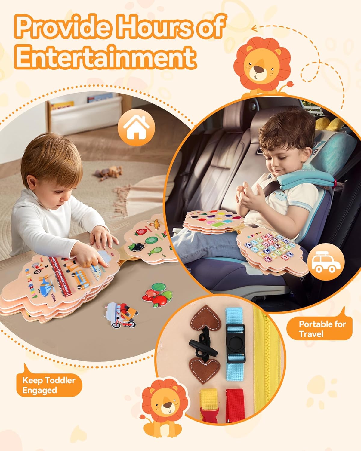 Thumbnail 6 de Heypappy Busy Board Montessori – 12-in-1 Lernboard für Kinder ab 3 Jahre