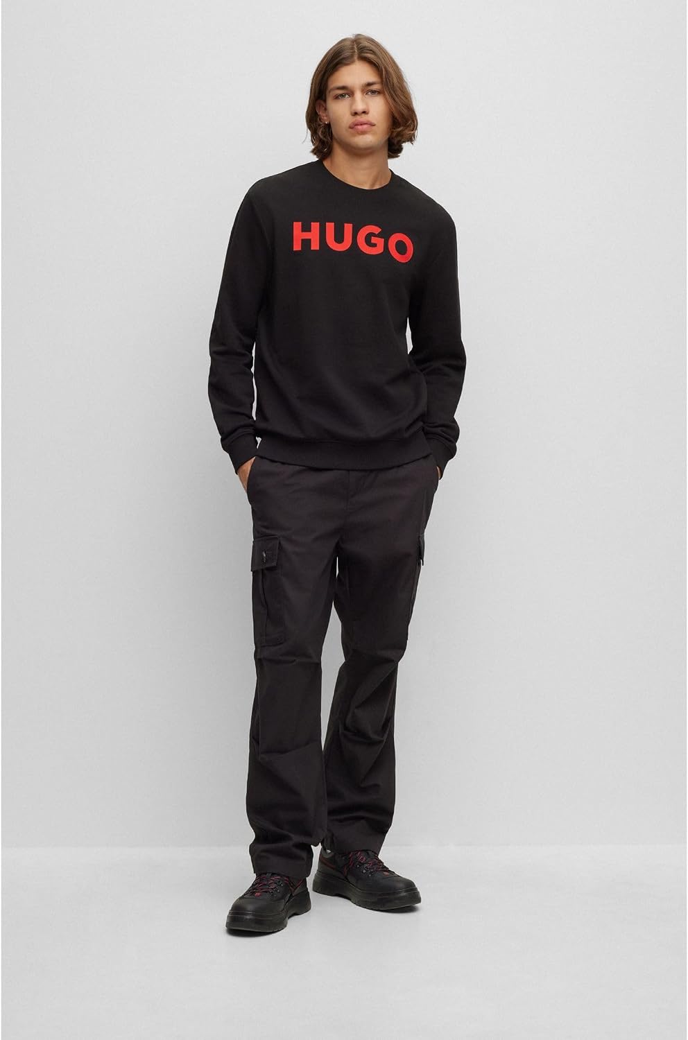 Detalle de HUGO BOSS Men's Dem Sweatshirt: Classic Regular Fit Everyday Comfort