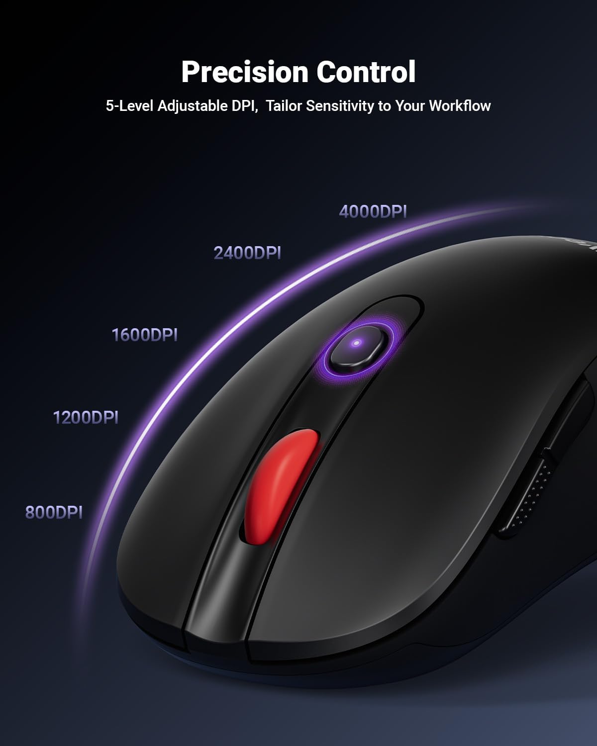 Detalle de wegear USB Wireless Mouse for Laptop PC Mac with 6 Buttons and 4000 DPI
