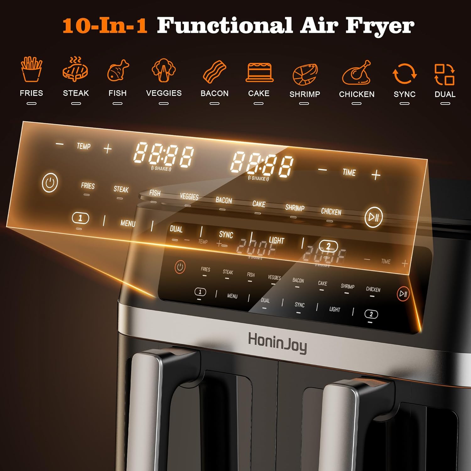 Thumbnail 2 de HoninJoy 12QT Dual Basket Air Fryer