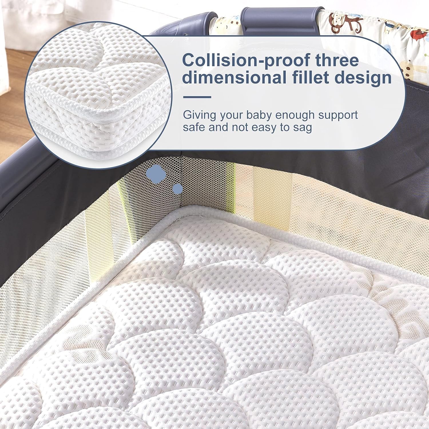 Detalle 2 de Lillibearas Pack and Play Mattress Topper, 38 x 26 x 1.5-Inch Foam