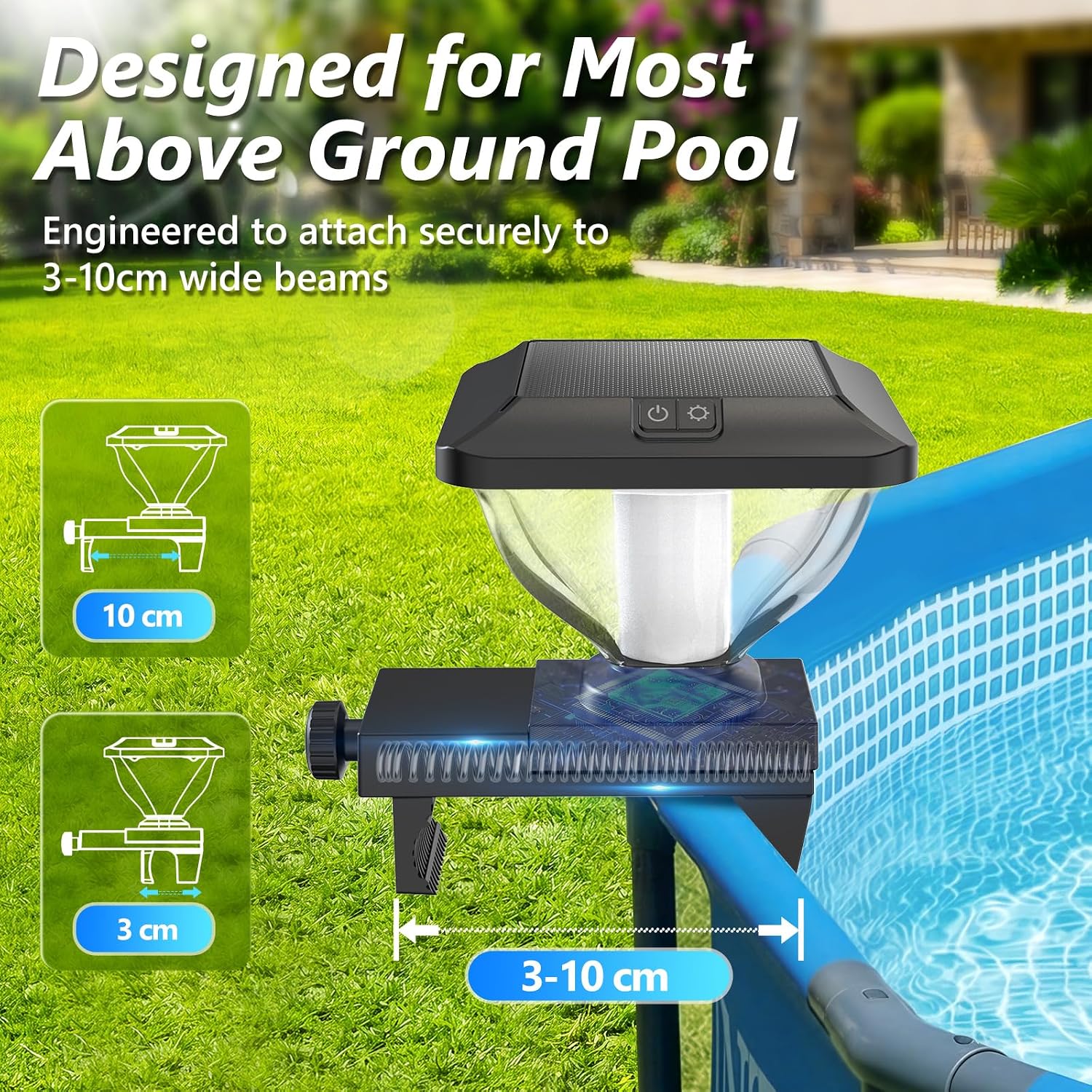 Thumbnail 3 de DeeprBling Luces Piscina Solares Elevadas con Estructura: iluminación RGB con IP68 para exteriores