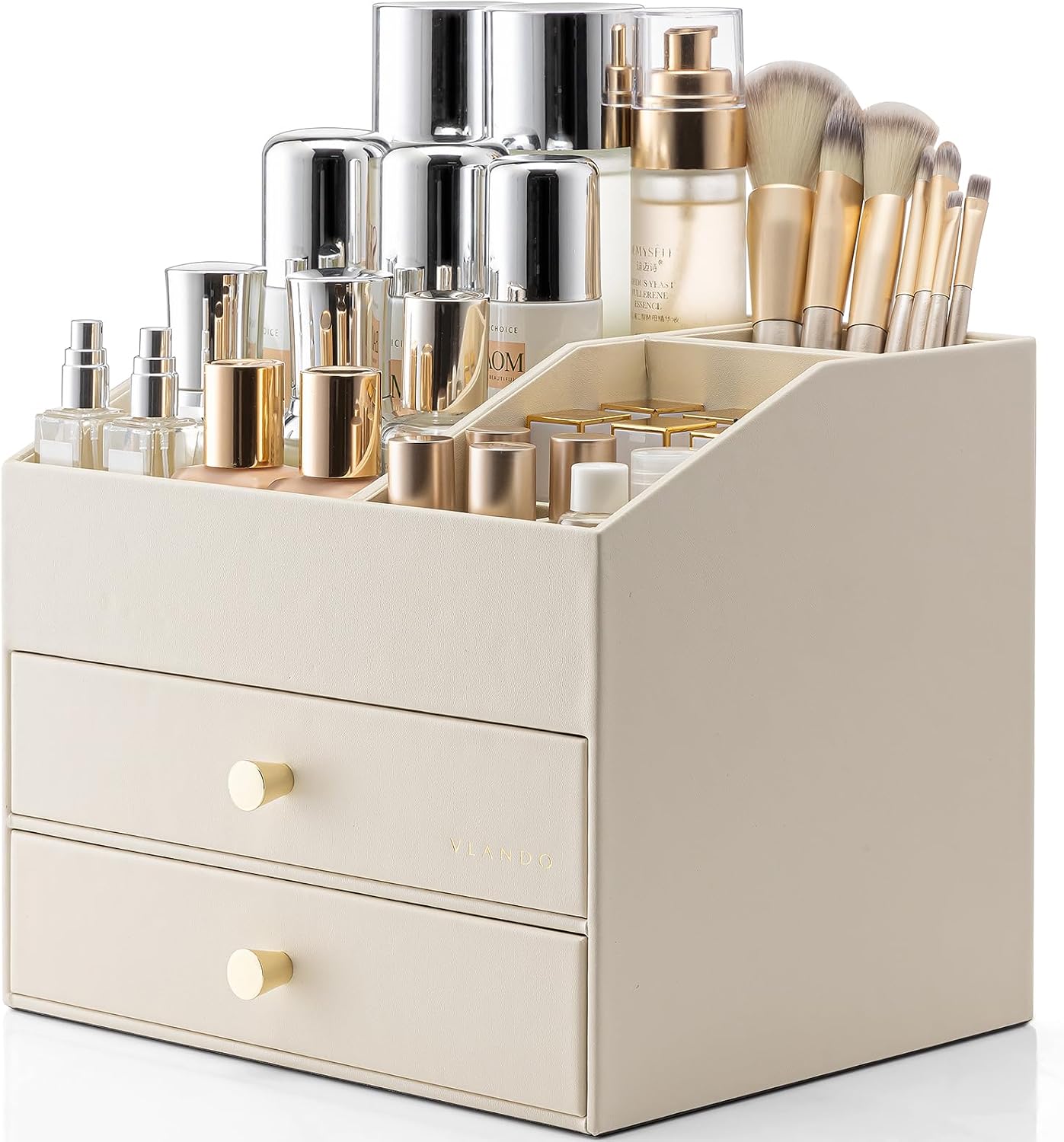 Detalle de Vlando Makeup Organiser 2-drawer cosmetic storage