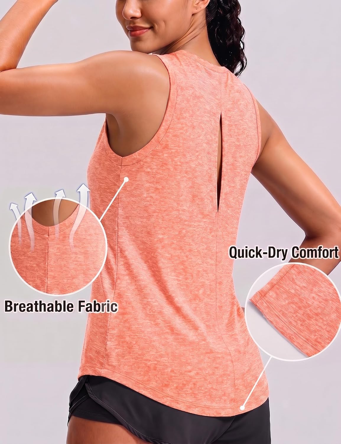 Detalle de Gyabnw Canotta Sportiva Donna - Top Palestra Senza Maniche in Tessuto Traspirante