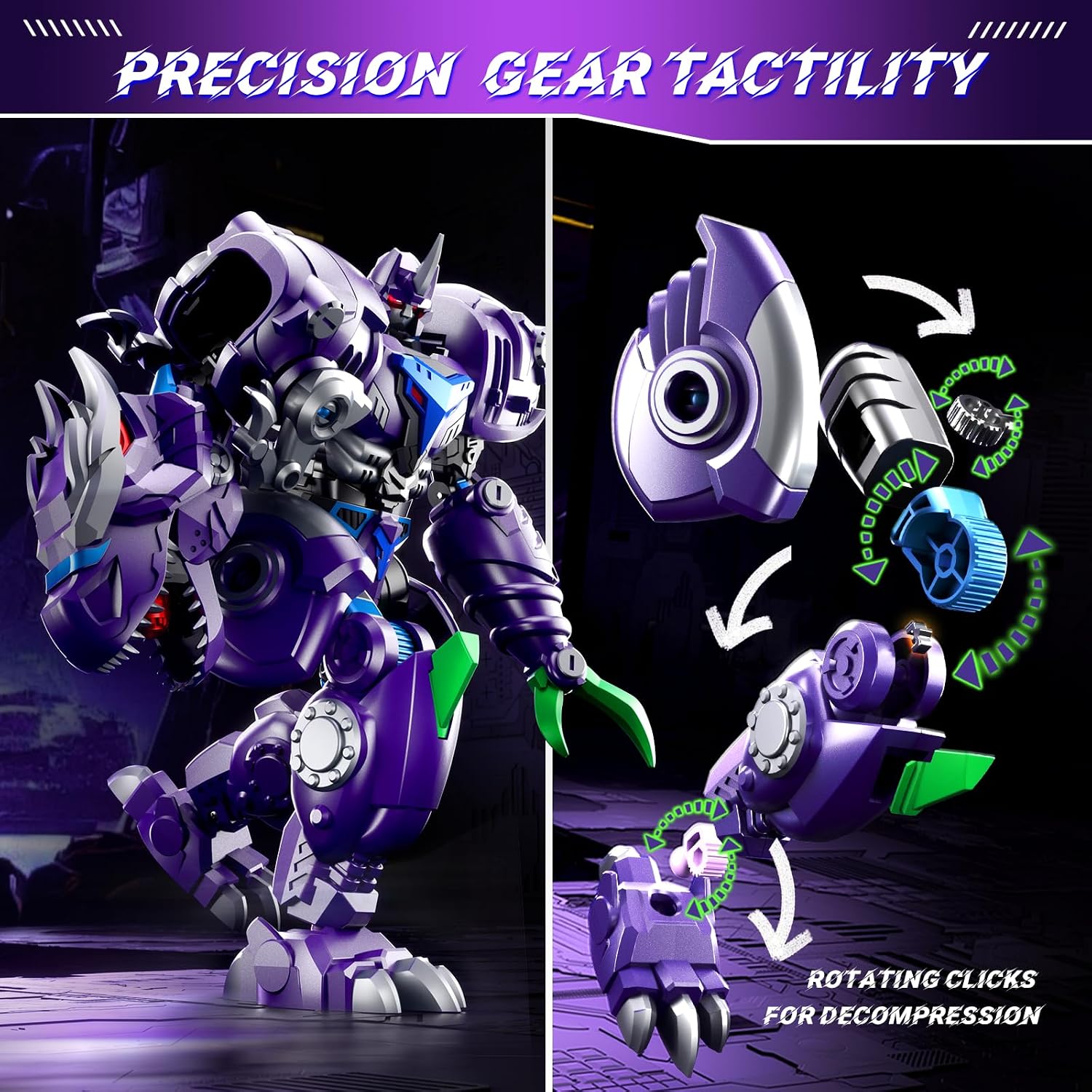 Detalle 2 de Resosese Transforming Robot Dinosaur Toy for Kids 🤖