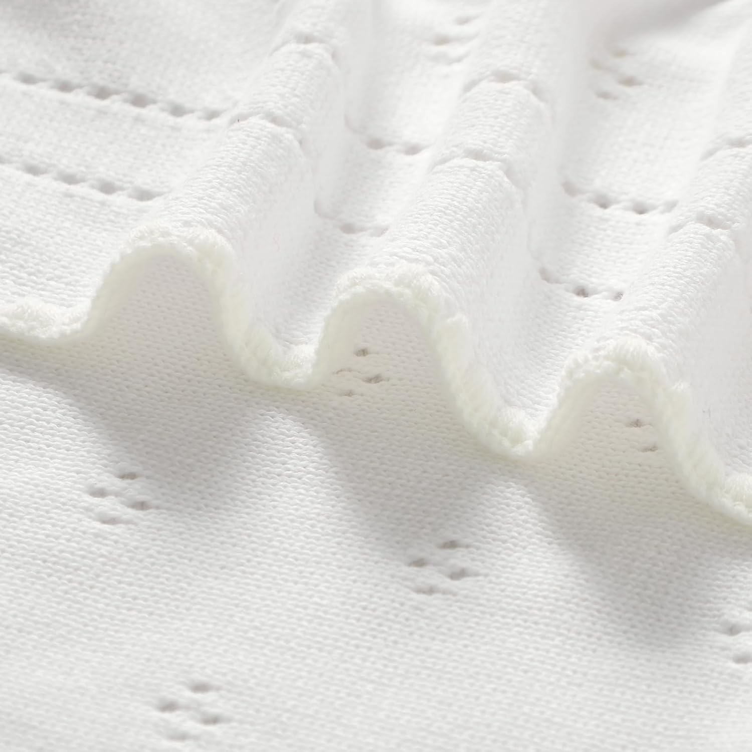 Thumbnail 6 de DovFanny 100% Cotton Baby Blanket: Soft Knitted Crochet Cellular Cover for Newborns