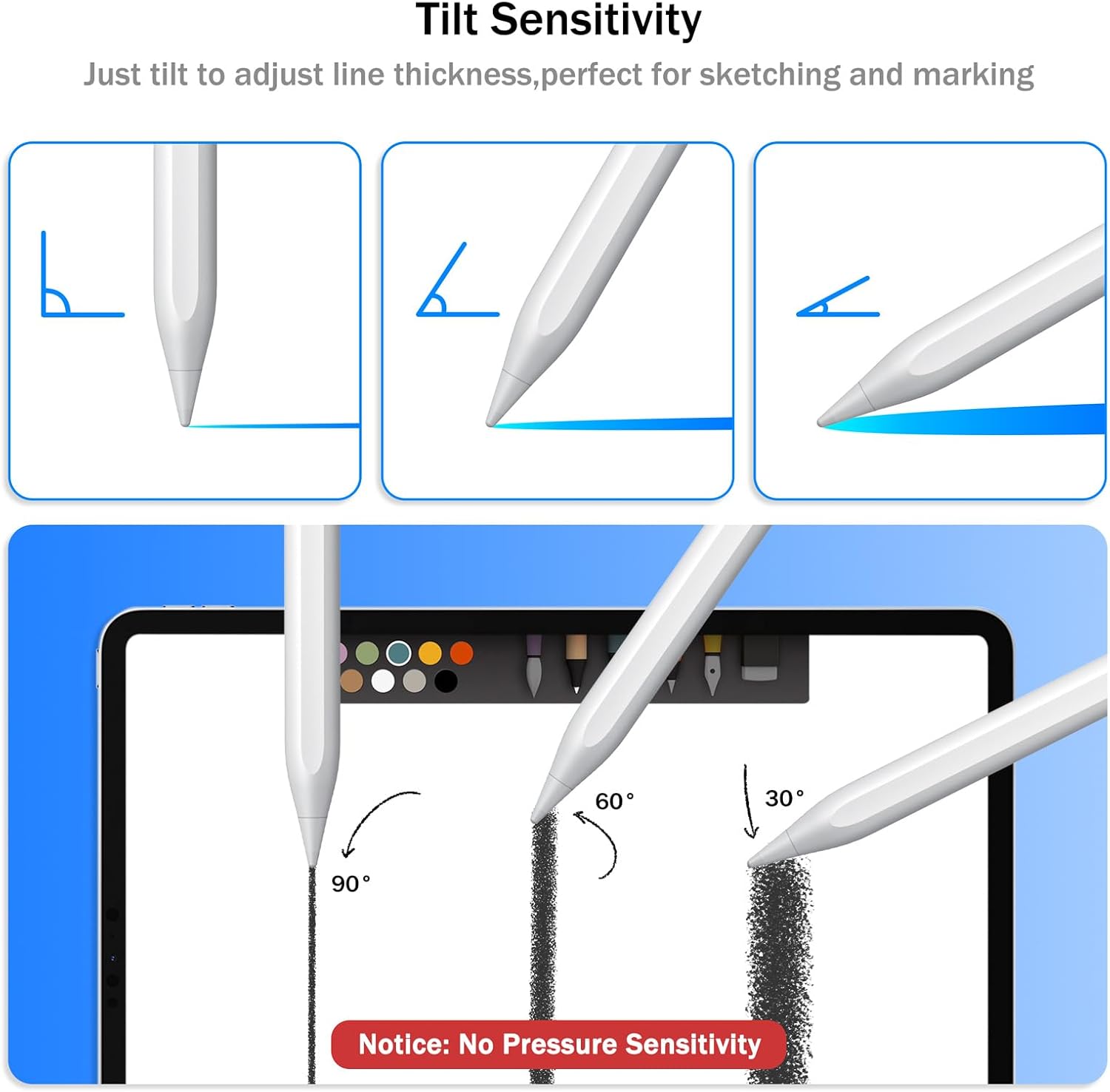 Detalle de Cisteen 716-WH Stylus Pen for iPad with Tilt Sensor and Palm Rejection