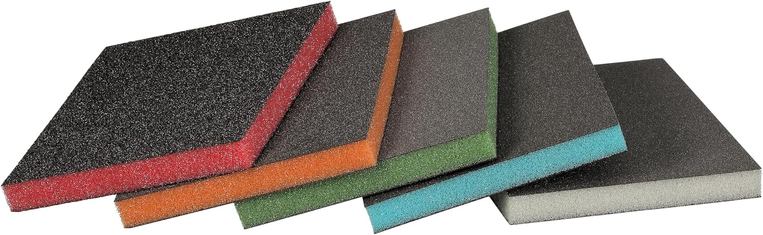 Detalle de 3M 23813 Two-Sided Sanding Sponges, 4.8 x 3.8 in, Assorted, 20-Pack