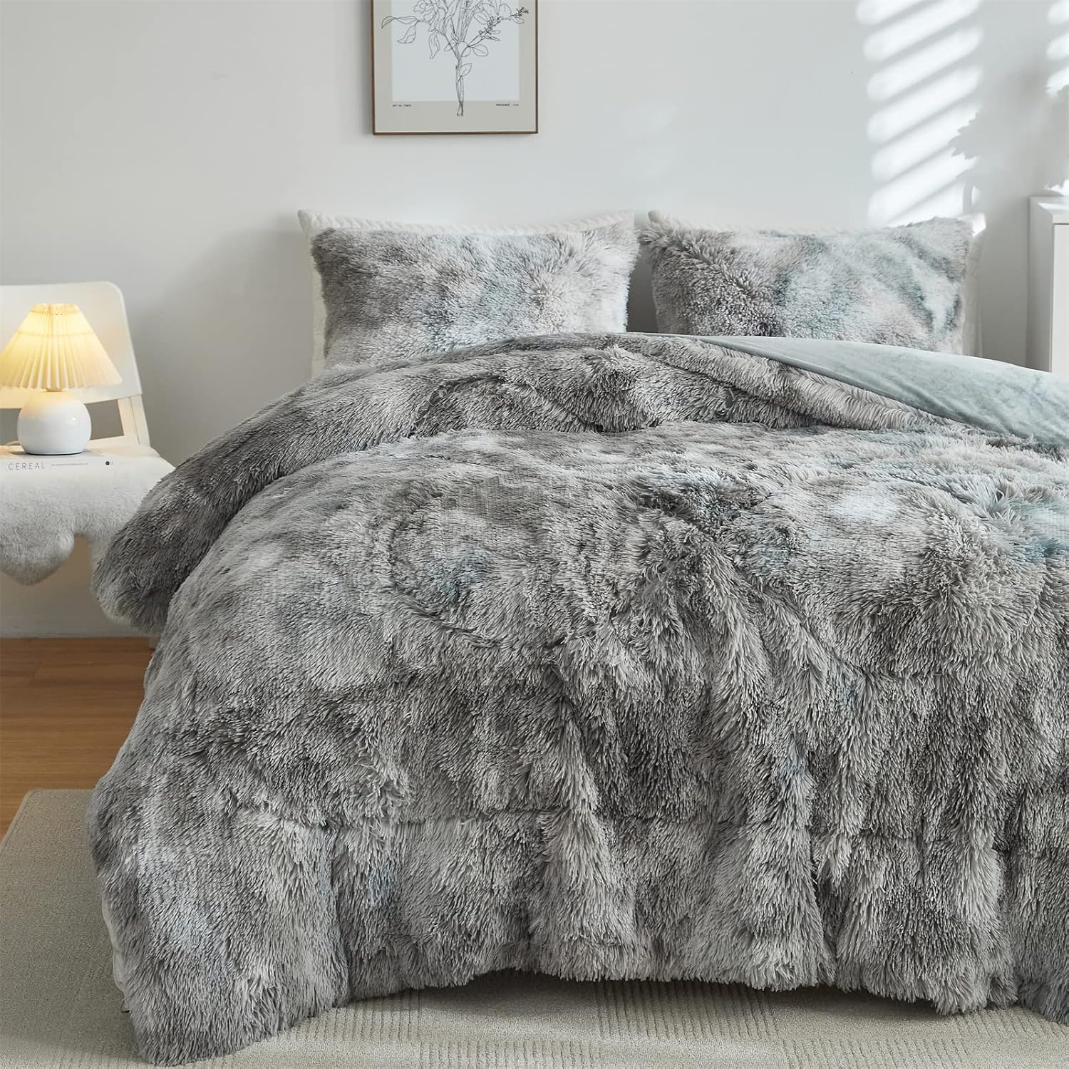 Thumbnail 6 de Wajade Faux Fur Comforter Set Queen