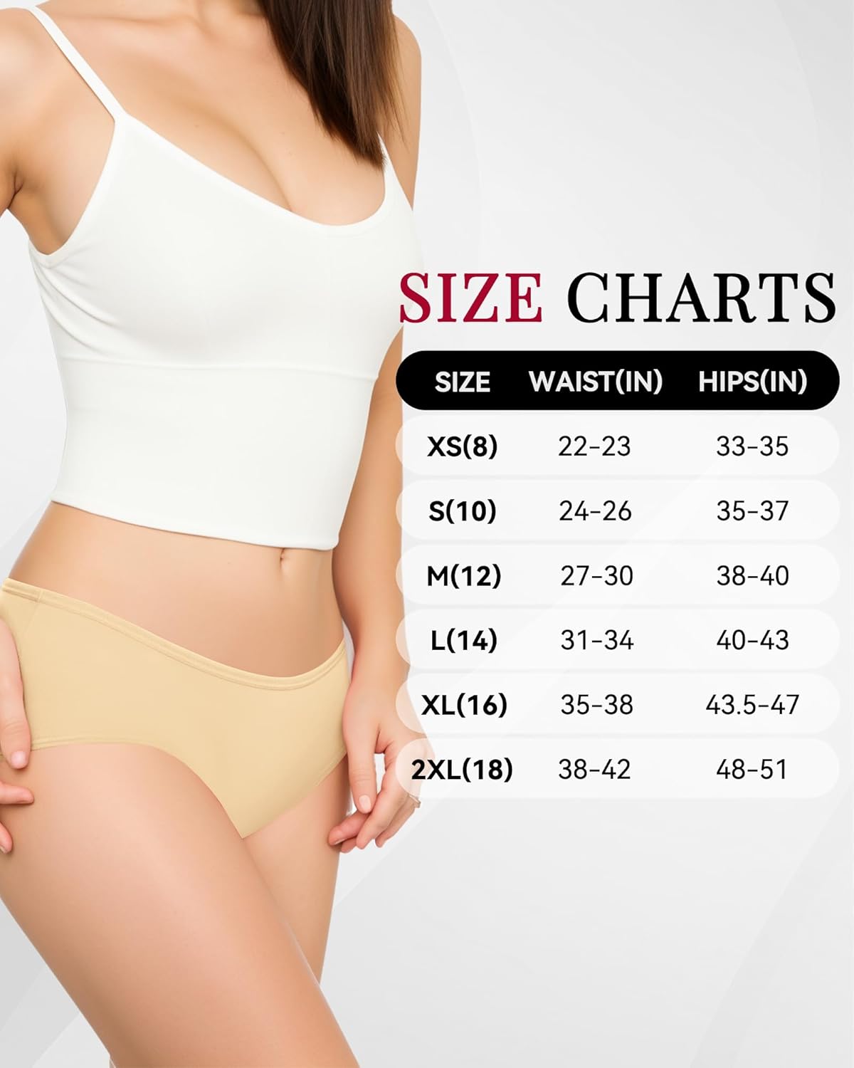 Thumbnail 6 de TANSTC Damen Unterhosen Baumwolle 6er-Pack Hipster Slips – niedrige Taille, Stretch & atmungsaktiv