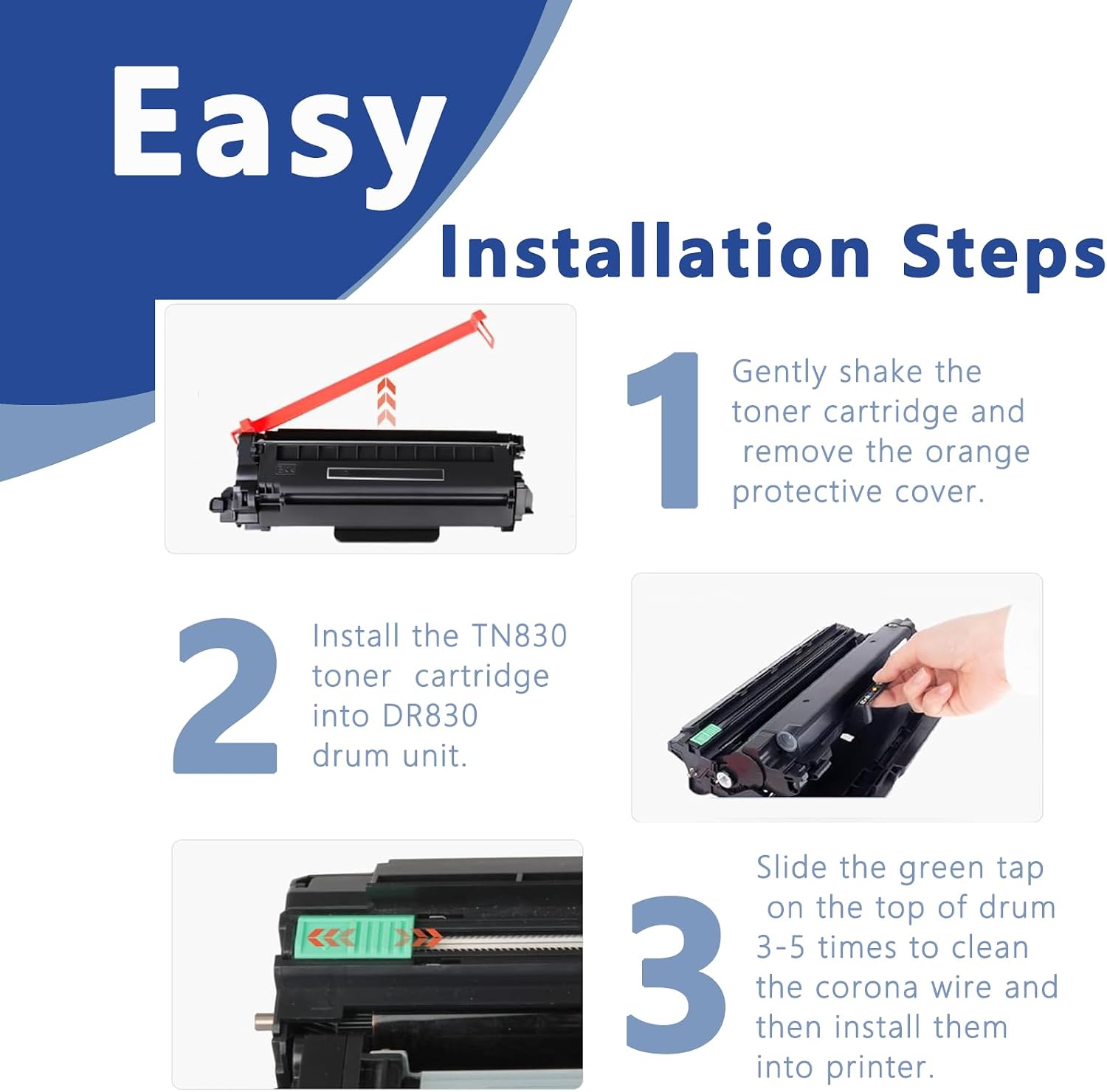 Detalle de OKGO!INK DR830 Drum Unit 2-Pack for Select Brother Printers, Up to 15,000 Pages