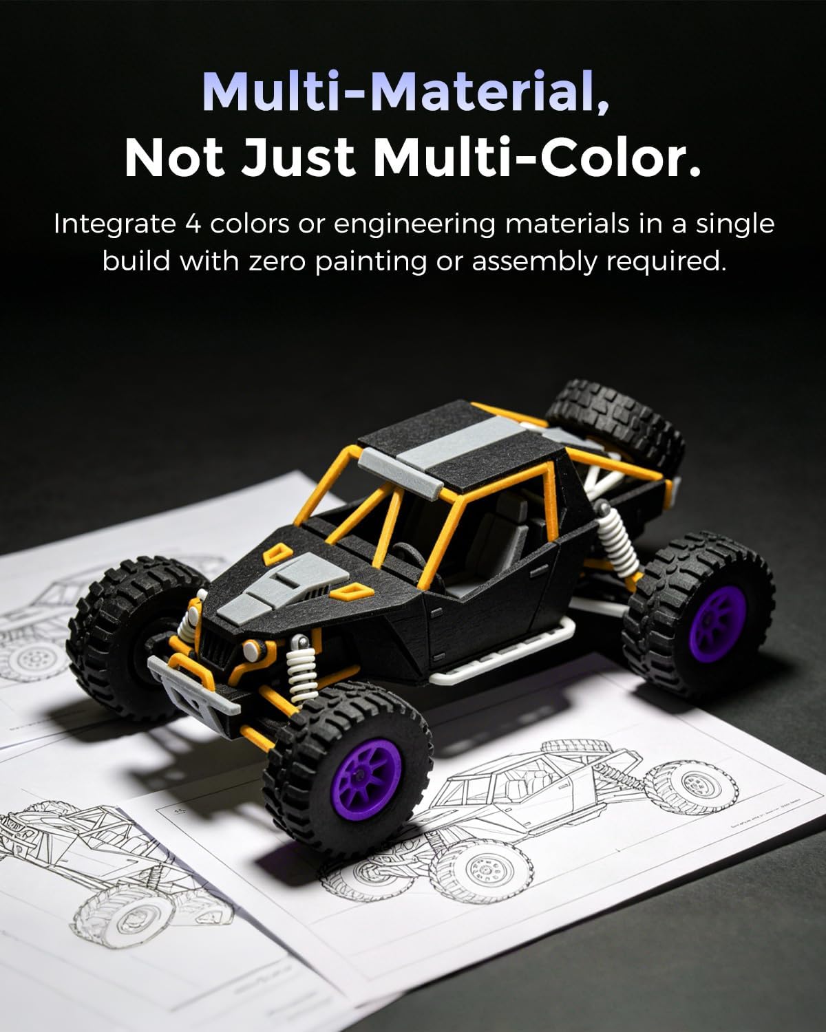 Detalle de FLASHFORGE Creator 5 4-Toolhead Changer 3D Printer: True Multi-Color & Multi-Material Mastery