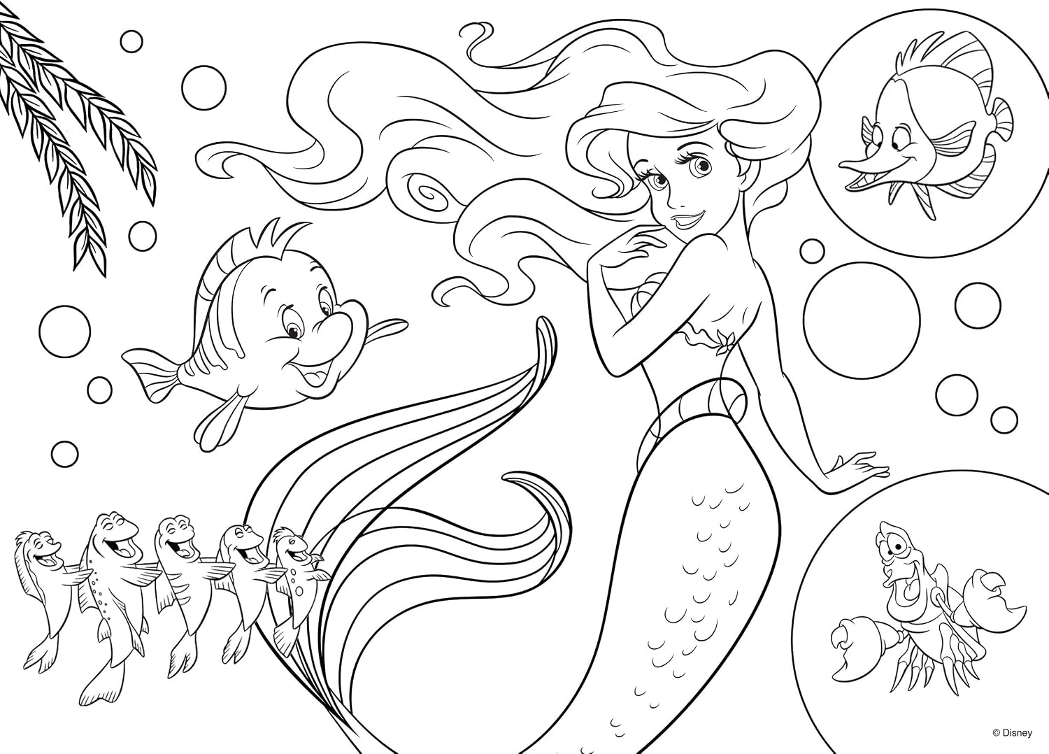 Detalle 1 de Lisciani Giochi The Little Mermaid Double-Sided Puzzle and Colouring Picture