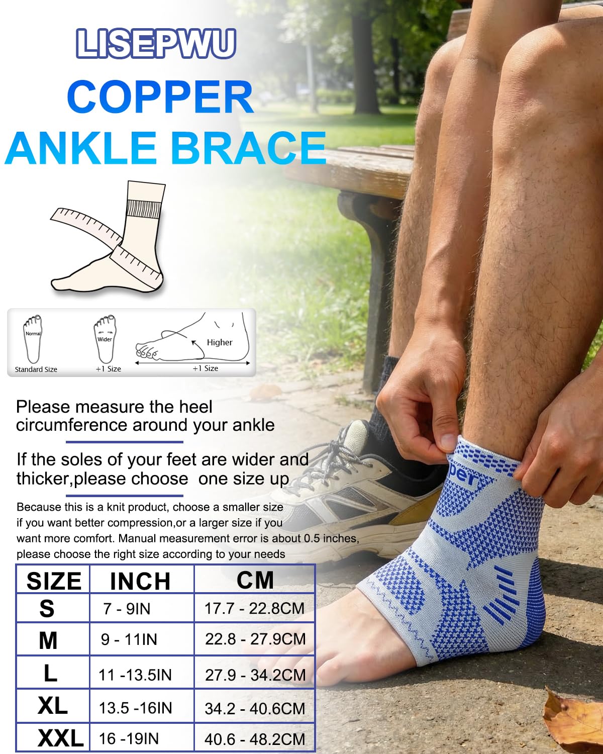 Detalle 2 de LISEPWU Copper Ankle Brace 1 sleeve