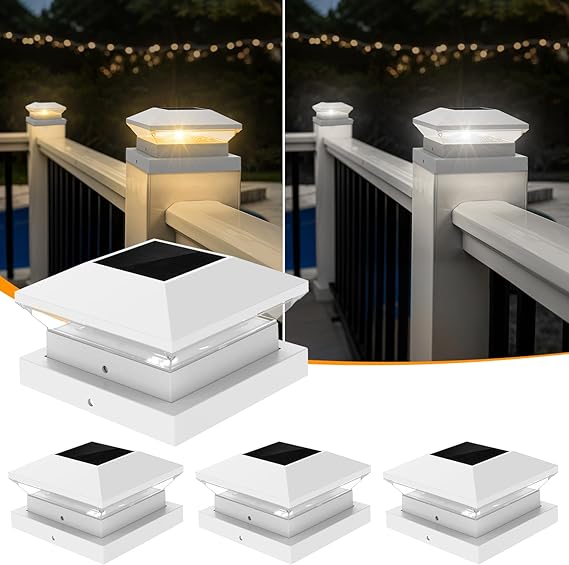 Detalle de NATPOW Farolas Solares para Jardín y Patio 🌞 4 Piezas