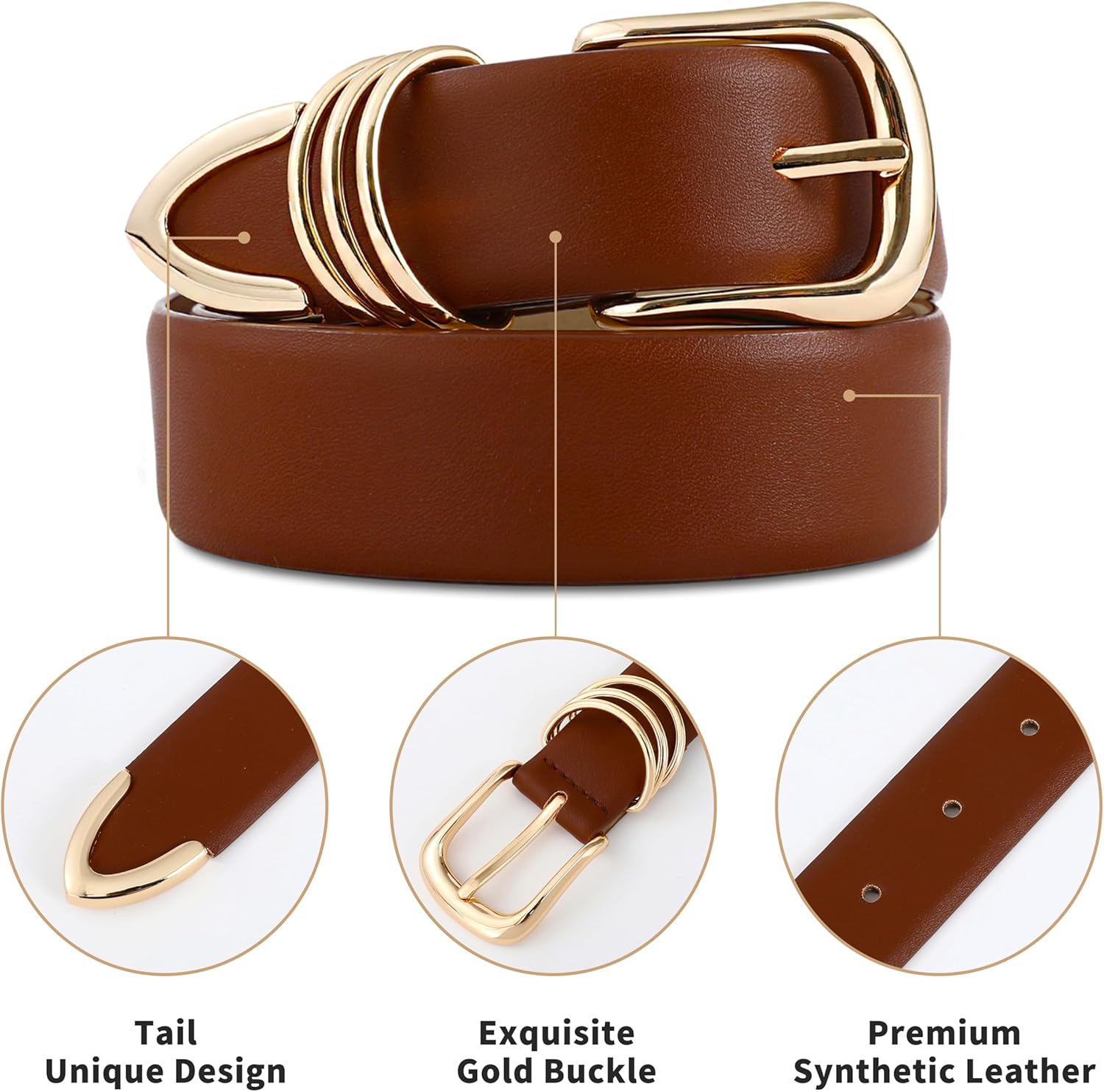 Detalle de RISANTRY Women's Leather Belt