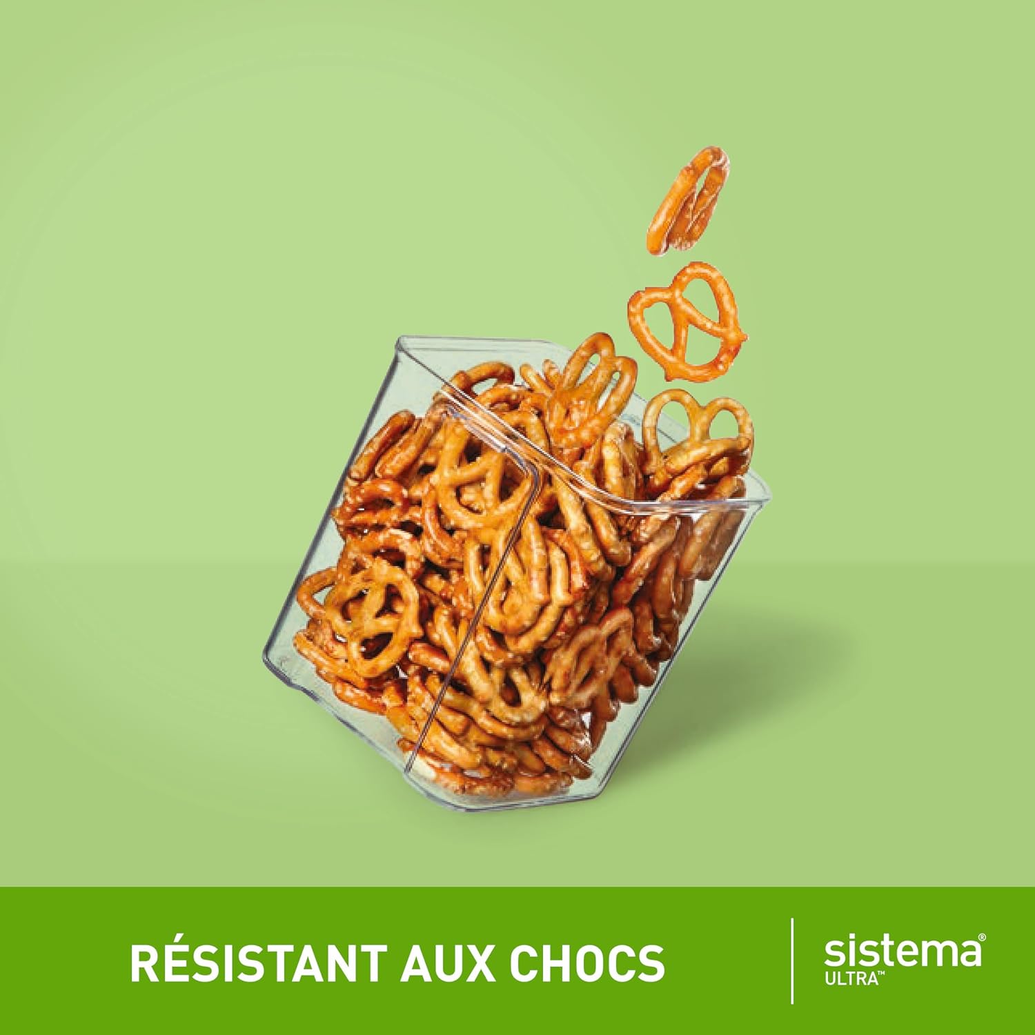 Detalle de Système Ultra Boîtes de conservation alimentaires hermétiques carrées – 5 unités empilables, sans BPA