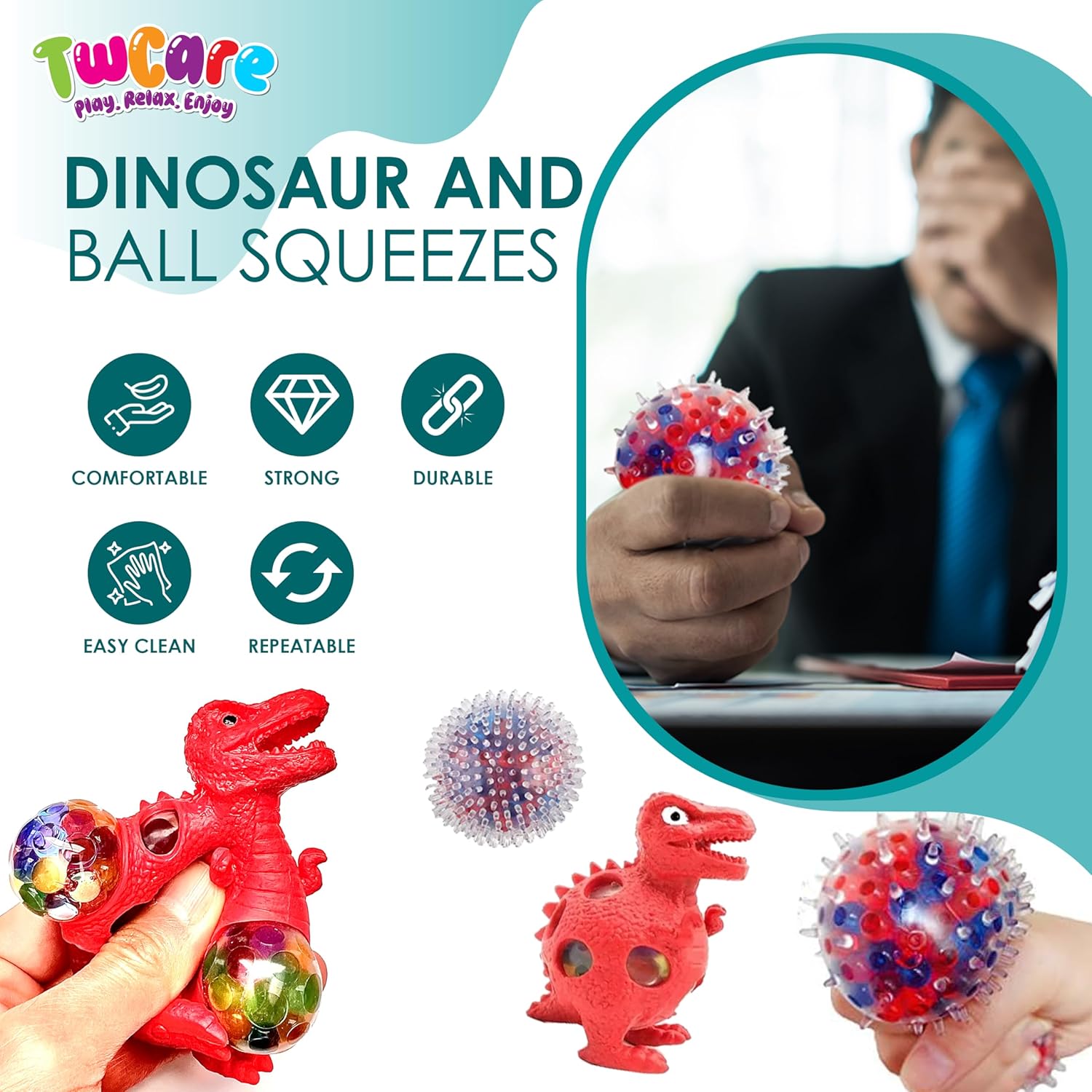 Thumbnail 6 de 120 Pcs Fidget Toys Pack Sensory Pop, Slime, Spinner & More for Kids and Adults