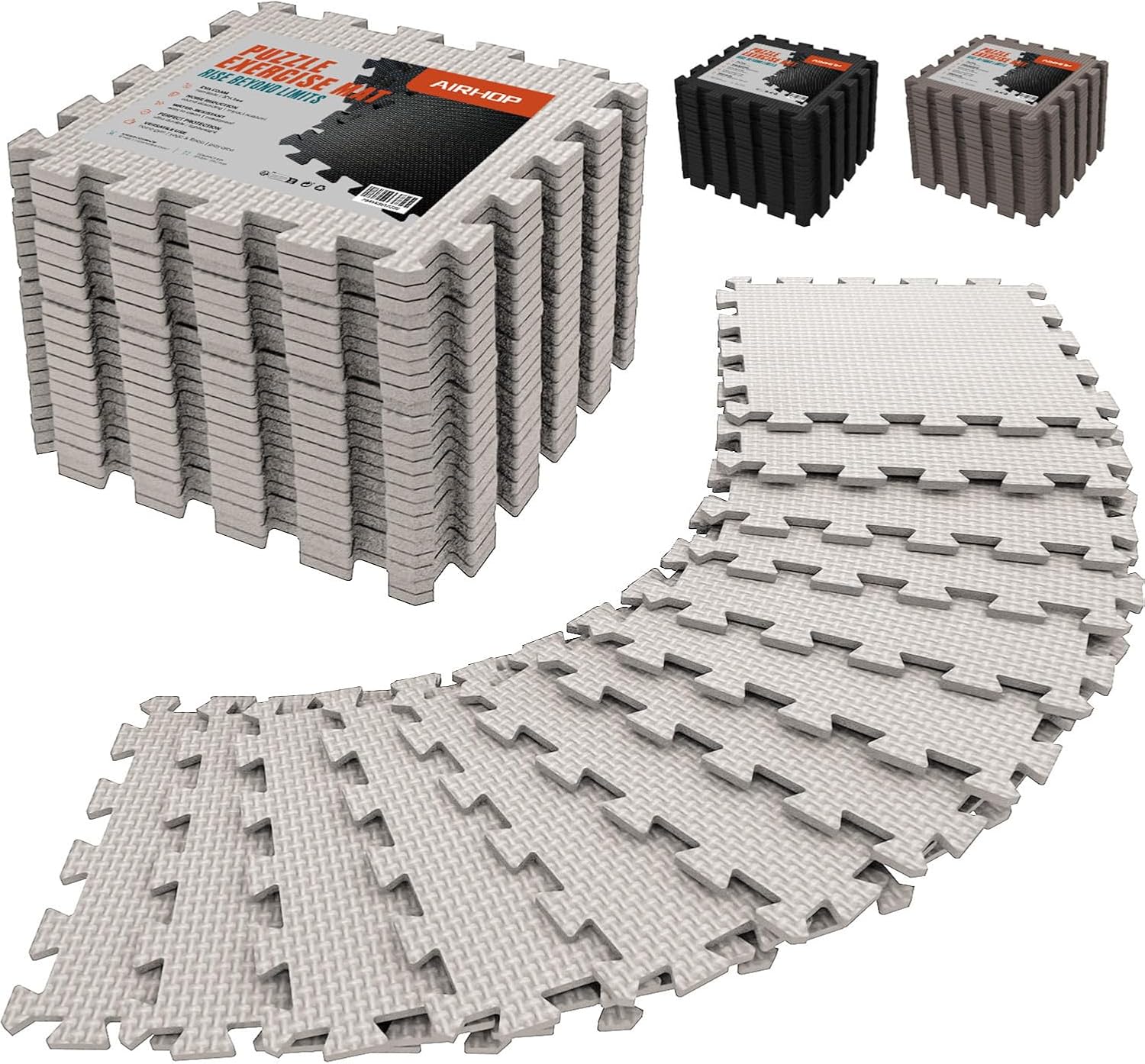Detalle de AIRHOP 12x12In 18-Tile Gym Mat 1.67 m2 ๐ง