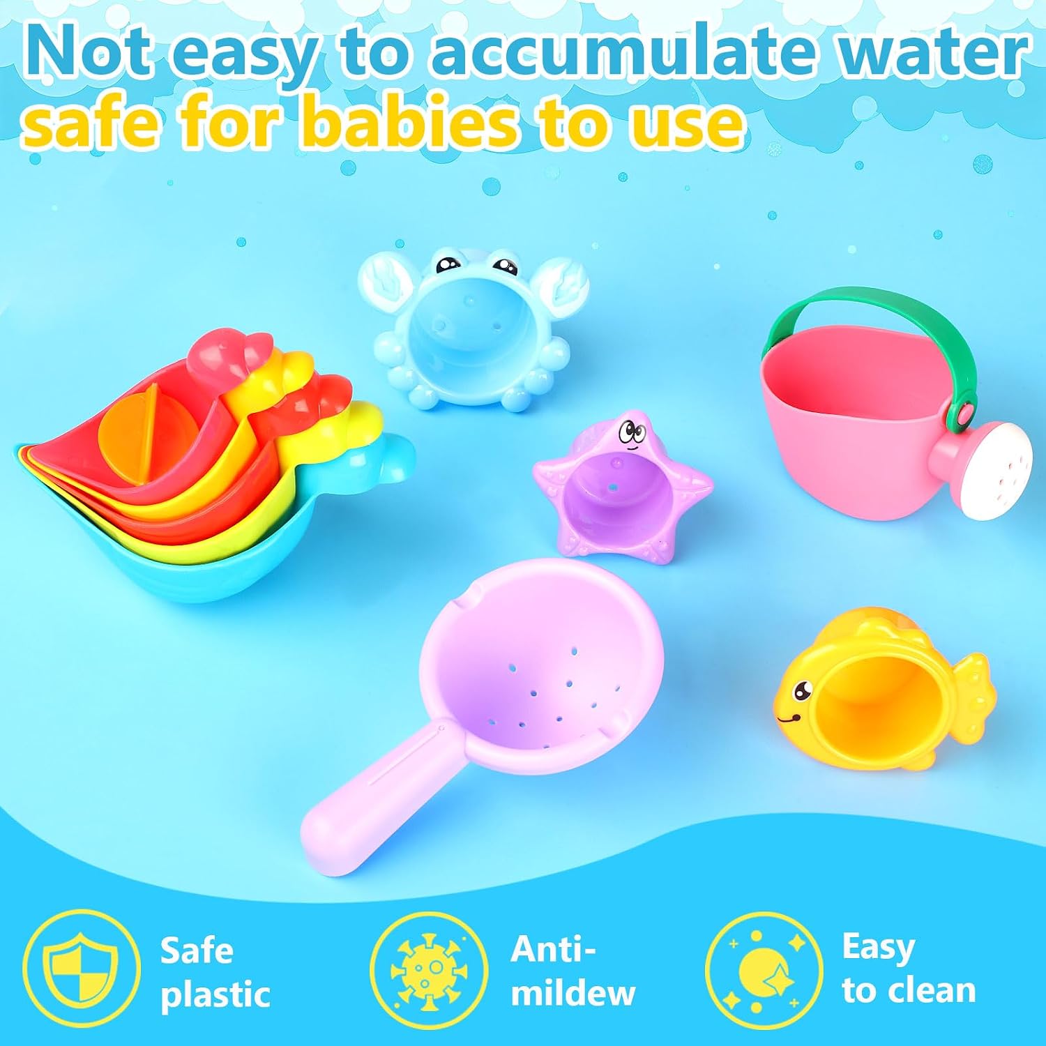 Thumbnail 4 de Bath Toys for 1 Year Old — 10-Piece Toddler Set (No Mould) for 1–4 Years