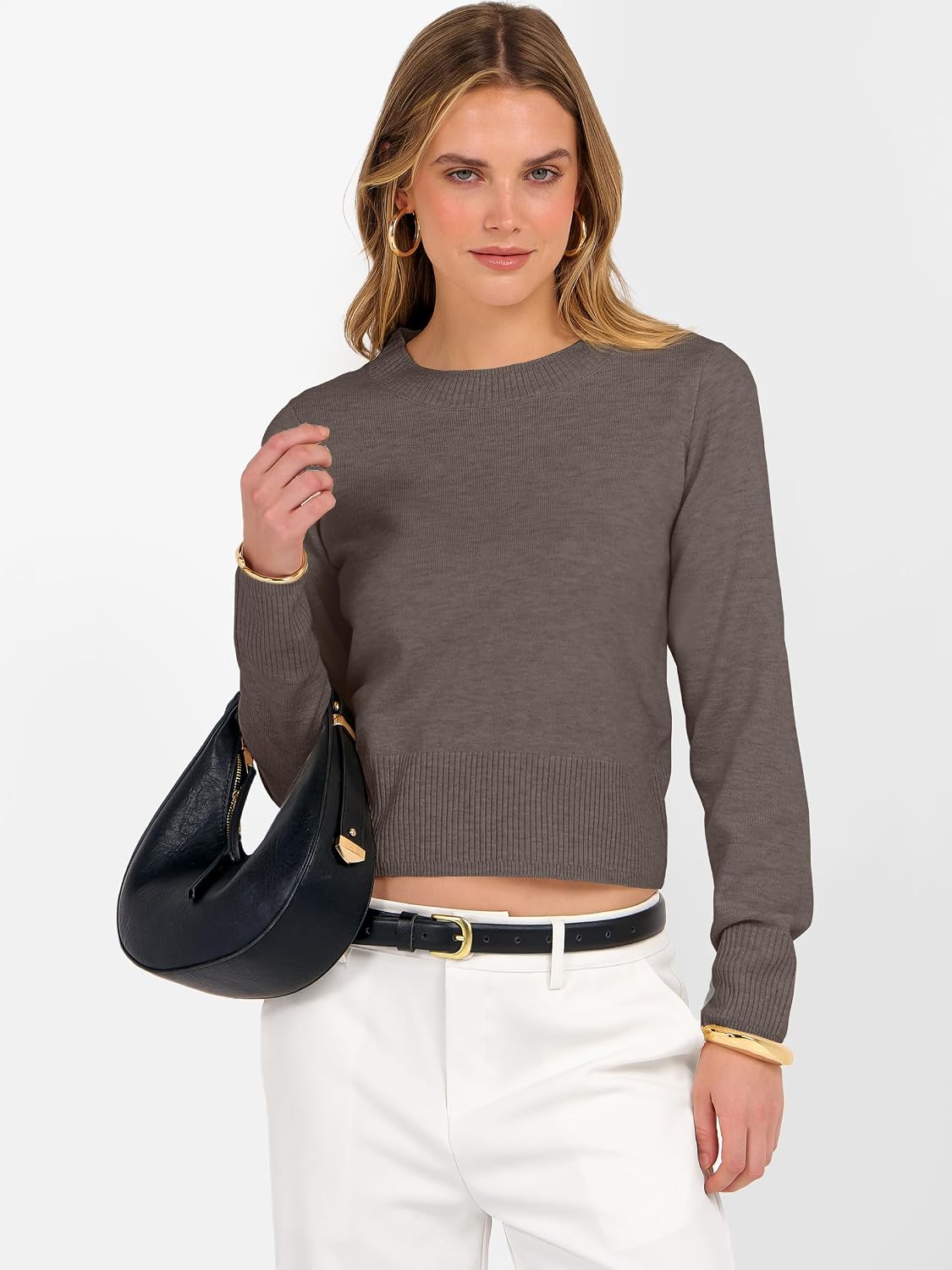 Thumbnail 2 de ANRABESS Cropped Long Sleeve Sweater 2025