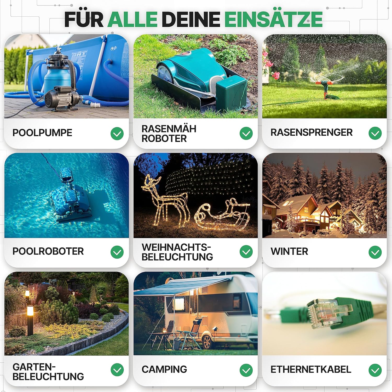 Detalle de Adlerfokus Kabelbox wasserdicht IP44 „Safe Box“ (2 Stück) – Outdoor-Sicherheitsbox für Steckverbindungen