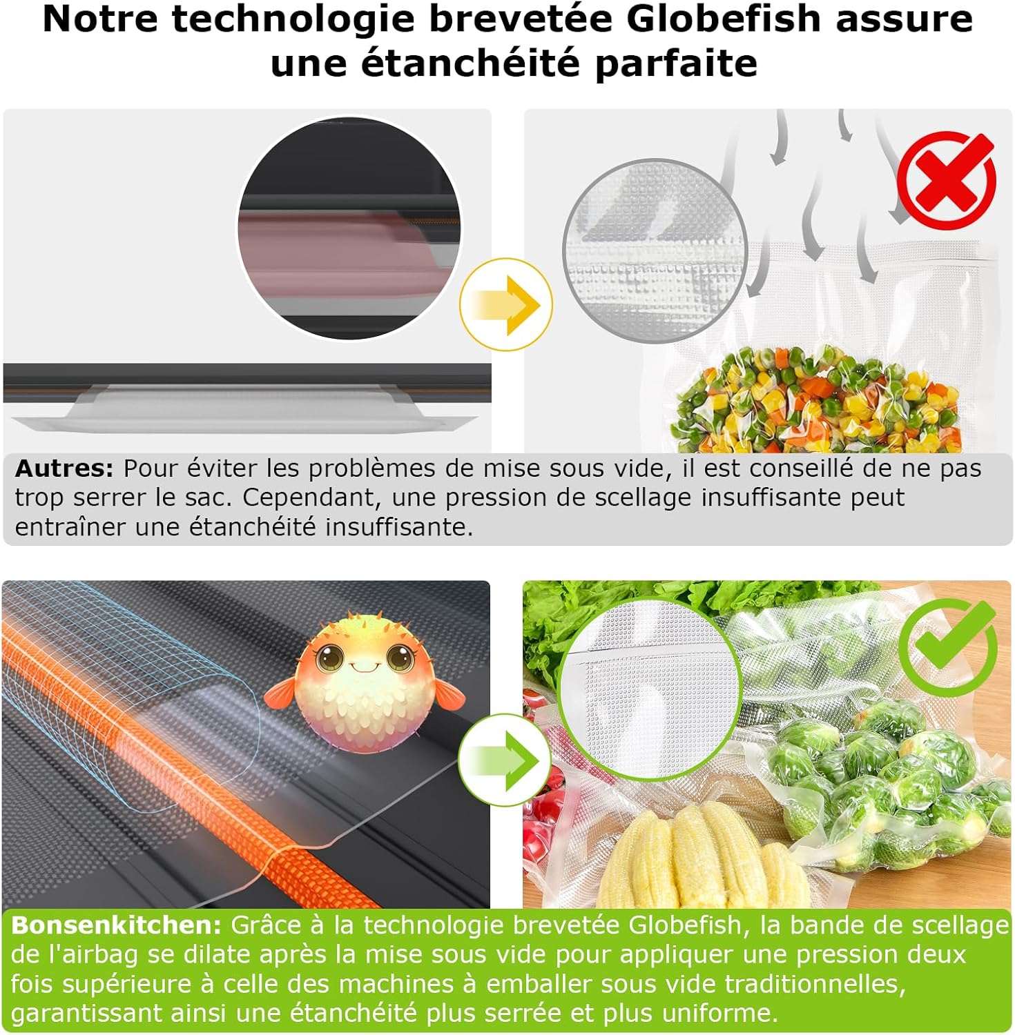 Thumbnail 3 de Bonsenkitchen Machine Sous Vide Alimentaire – Puissante, silencieuse et pratique pour la conservation en lot