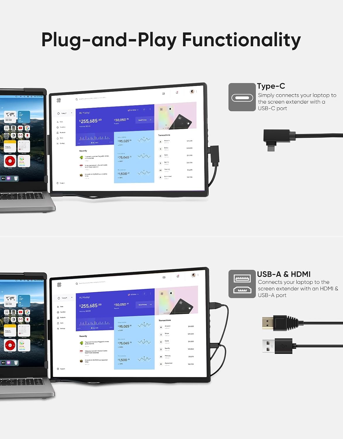 Detalle 2 de Dopesplay 14 inch FHD laptop screen extender