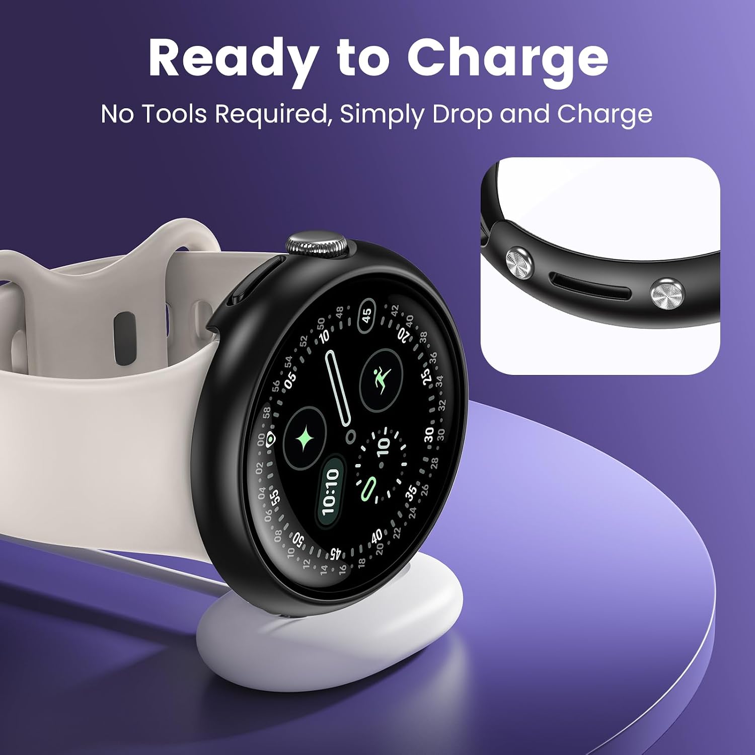 Detalle de Goton Google Pixel Watch 5/4 45mm用ケース一体型画面保護カバー ブラック
