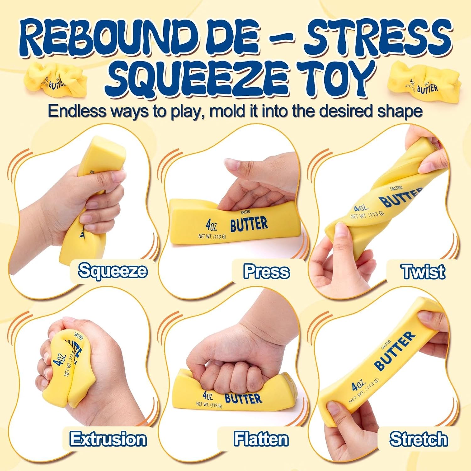Detalle 2 de Butter Squishy Toy, 5.1 in