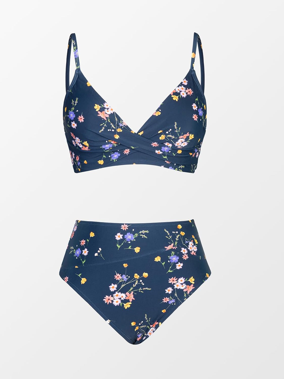 Thumbnail 3 de CUPSHE Women's Twist Front High Waisted Bikini Set: V-Neck, Padded Two Pieces