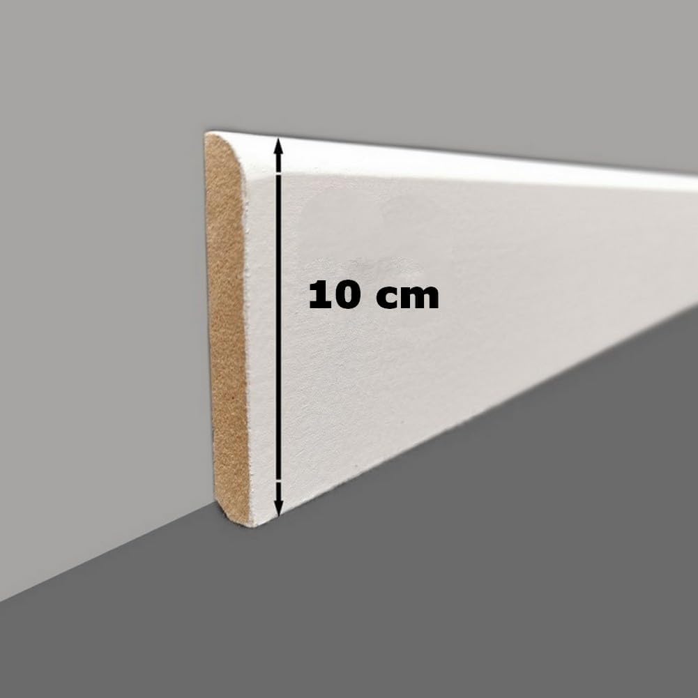 Detalle de MadeInNature Plinthe Bois Blanc Pré-peint – hauteur 10 cm, longueur personnalisable