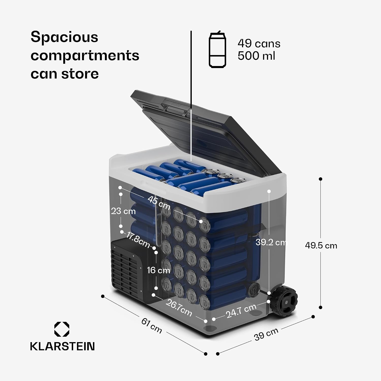 Thumbnail 6 de Klarstein PolarForce 40L Portable Compressor Cool Box, 12V/230V, -20°C to 20°C