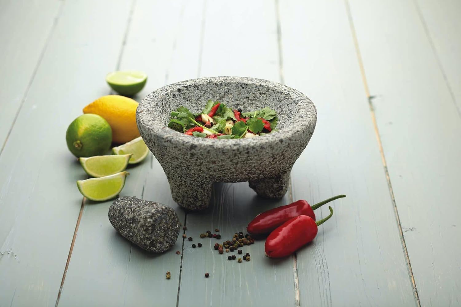 Thumbnail 2 de KitchenCraft World of Flavours Mortero Mexicano en Granito 20cm 🥄